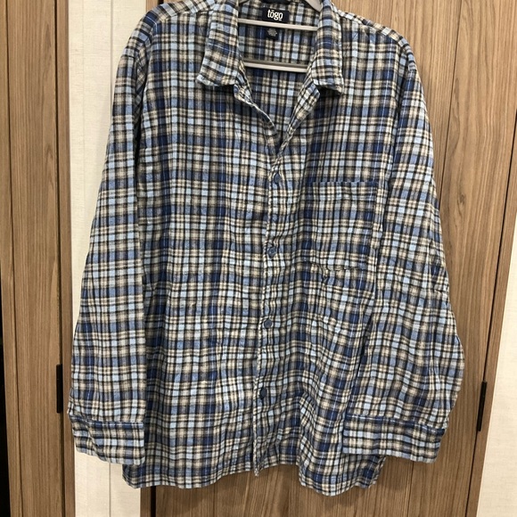 TOGO Mens Button Up Collared Pajama Shirt Size XL - Picture 1 of 6